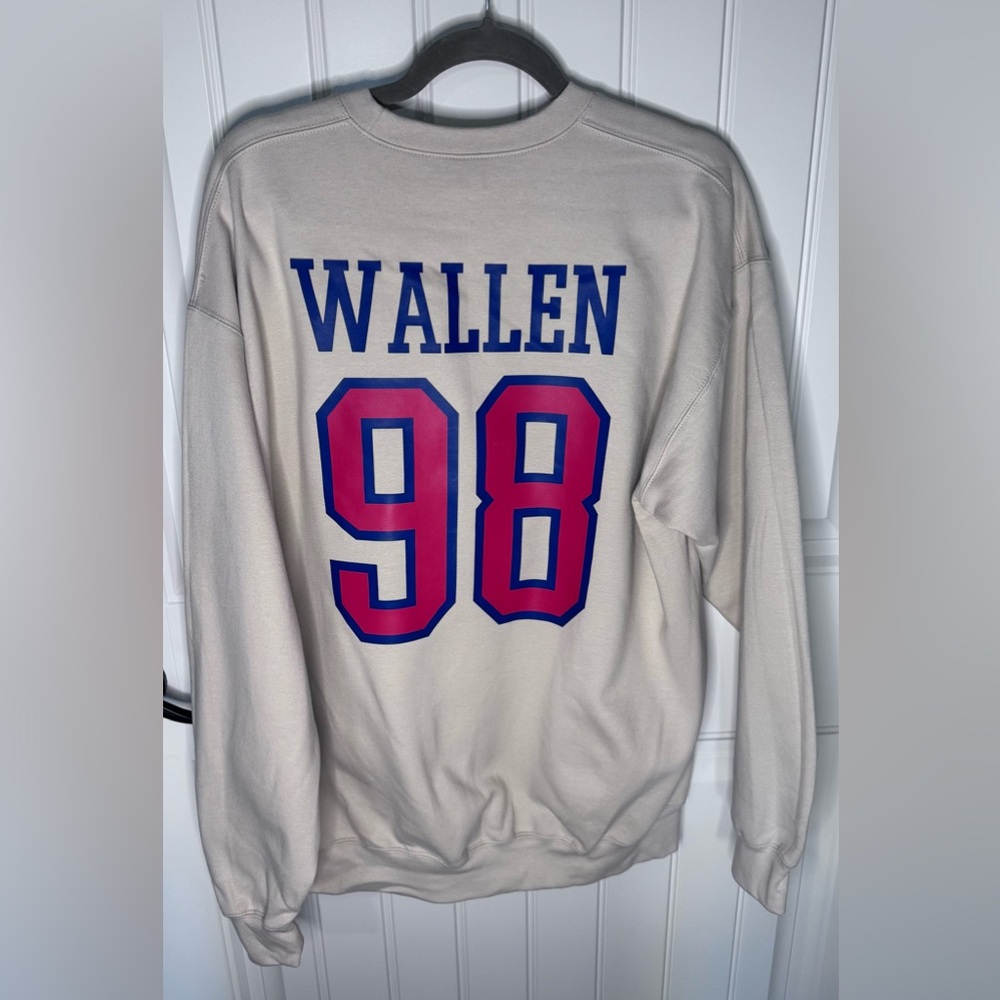 Beige crewneck Morgan Wallen 98’ MW NEW sweatshirt - Picture 3 of 7